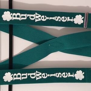 St Patricks Day Budweiser Shamrock Suspenders Anheuser-Busch St. Louis St Patty
